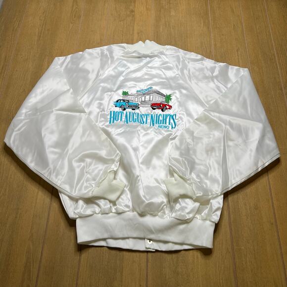 Vintage 1991 Hot August Nights Reno Satin Jacket XL Car Show USA unisex